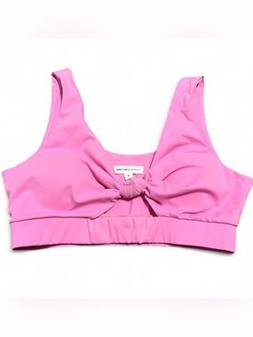 GREY LAB Bright Pink Knot-Front Crop Top / Sports Bra